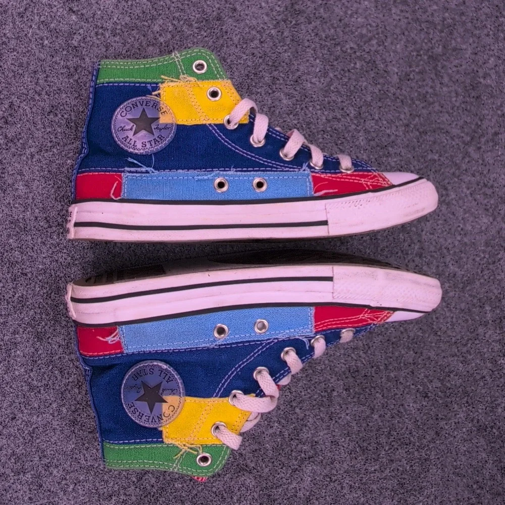 Converse Chuck Taylor All Star Patchwork High Top Youth 3 Multi Color 373163F